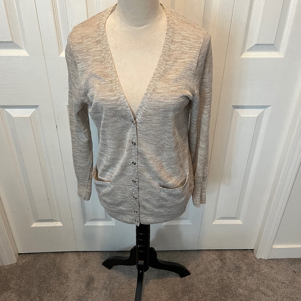 J Crew size S gold cardigan